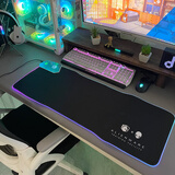 ALIENWARE AURORA无线充电外星人发光鼠标垫ALIENWARE超大RGB织物电竞游戏护腕桌垫 黑暗骑士15W（无线快充） 800*300*4mm