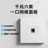 LSNUO双口网络面板六类千兆网线插座面板三口四口3位4位电脑插座面板 【六类千兆】单口面板-白色