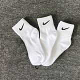 耐克（NIKE）男袜女袜子 2025新款NIKE透气吸汗3双装运动袜篮球袜时尚休闲袜 热售/SX7677-100/中袜(三双装） M/24-26厘米/38-42码