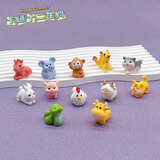 兮晓卡通可爱十二生肖迷你摆件小动物鼠牛虎兔马猪微景观模型儿童玩偶 12生肖摆件一套装A【12只装】