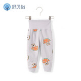 舒贝怡婴儿护肚裤子春秋季宝宝高腰裤春季儿童护脐睡裤家居裤纯棉内搭 西瓜熊灰色 73 cm(6-12个月两用档)