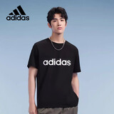 阿迪达斯（adidas）棉短袖t恤男圆领半袖男休闲百搭上衣男装 L码