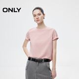 ONLY2025秋季新款简约舒适基础纯色圆领正肩短袖T恤女|125101058 A29 佳部粉色 S (160) 80A