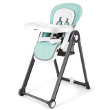 神马多功能儿童餐椅可折叠婴儿餐椅便携多档调节稳定带餐盘餐桌椅CR 材质升级版（绿）