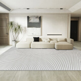 迪梵路（DIFANLU）意式极简地毯素色客厅沙发茶几毯侘寂风现代简约卧室满铺灰色条纹 Pran-21736 1.6*2.3米（适合2-3人沙发）