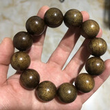 昙莲正宗老料金丝楠木手串顺纹小孔阴沉乌木文玩佛珠男女款手链念珠 乌金底金丝楠木20mm*12颗