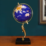 铜老爷铜地球仪摆件办公室会议室图书馆书房创意家居装饰品商务纪念礼品 大号【26*21*48cm】