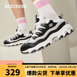 斯凯奇（Skechers）老爹鞋女厚底增高休闲运动鞋子11923/11914黑色/白色BKW36.0