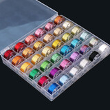 潘兰德绣线彩色金属刺绣缝纫机用手工银编织绳苏绣材料细绣花高亮丝光线 款c一盒36卷（每卷60米）