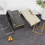 木格格桌面电话机架工位座机架相框书籍展示支架托架奖牌证书支撑架底座 A款黑色中号【适合大部分固话机