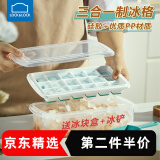 乐扣乐扣（LOCK&LOCK）硅胶冰块模具 制冰盒带盖洋酒冷冻辅食家用DIY自制冰格模具 经典款【三合一 冰格】