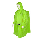 沃森斯户外登山雨衣超轻徒步男女通用旅游雨披背包防雨罩便携式长款雨服 超轻 硅胶面料 绿色 XL