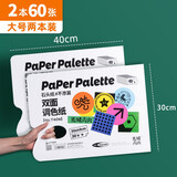青竹画材（CHINJOO） 调色纸免洗美术生专用一次性双面可揭可撕式调色板盘水彩水粉丙烯油画国画用品 【2本装】虎啸双面调色纸（30*40cm共60页）