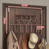无不为门后挂钩免打孔门上挂衣架高端纯铜卧室厨房门上收纳架挂架衣帽钩 心动挂门款7钩【棕色】
