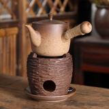 唯古日式陶瓷煮茶器侧把煮茶壶花茶黑茶白茶壶大口碳炉围炉煮茶电陶炉 直口煮茶壶+碳炉