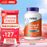 诺奥(NOW Foods)迷你深海鱼油软胶囊 小颗粒胶囊epa dha 60%omega3 中老年180粒/瓶美国进口