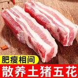 【顺丰直达】猪五花肉 猪肉整块散养土猪猪肉新鲜腹部五花肉 五花肉3斤