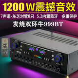 Starklok5声道功放机家用大功率功放机KTV发烧重低音数字7声道5.1功放 999双牛1000W双充电U段调频麦 999发烧双环牛旗舰版1200W