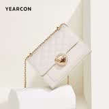 意尔康【母亲节】包包女包百搭小香风链条腋下包精致斜挎包女士 米白