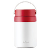 乐扣乐扣LOCK&LOCK不锈钢便携式手提保温饭盒带餐具700ML 红色 LHC8042RED
