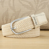 畅印 腰带女士弹力编织松紧裤带男女韩版百搭休闲针扣学生细皮带  8银色扣--卡其色 100cm