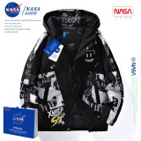 NASAGOODNASA官方羽绒服男士短款外套冬季潮青少年学生轻薄衣服男装易穿搭 NASA11黑色 2XL