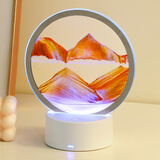 杞乐生日礼物女桌面流沙画摆件送男友闺蜜伴手礼品小夜灯沙漏工位装饰 黄色小夜灯