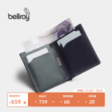 Bellroy澳洲 Note Sleeve 简约皮革短夹男士皮夹时尚礼物纤薄钱包 墨灰绿（防盗刷）