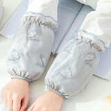 畅印套袖女办公室羽绒服秋冬工作防脏袖套蕾丝双层短款袖筒学生护袖子 蕾丝萝卜 短浅灰