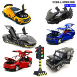 MINI AUTOProswon大号特斯拉MODEL-X玛莎拉蒂跑车合金车模儿童玩具1:32声光 （6车）G55+玛莎+特撕啦+大黄蜂+莱肯+兰博