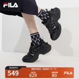 FILA 斐乐官方女鞋SOFIA 3摩登运动鞋2024春新款鱼刺鞋3代休闲鞋 黑-BK 35.5