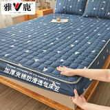 雅鹿 夹棉床笠单件 防滑加厚床罩床垫套席梦思床单可水洗床盖1.8米床 几何空间NJ【加厚夹棉款】 180x200cm【单床笠】