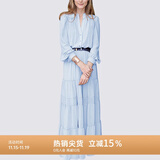 MeetMetro玛依尔法式仙女连衣裙女2025秋新款高端气质纯欲风裙子礼服长裙 浅蓝【现货】 XL