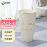 吕姆克铁艺醒花桶家用鲜花桶花店插花容器假花装饰插花泥铁桶干花桶6712