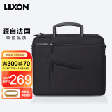 乐上（LEXON）商务单肩包男13.3英寸苹果笔记本电脑包斜挎包时尚公文包黑色