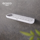 ecoco意可可浴室置物架厕所洗手间洗漱台墙上架子收纳挂架免打孔壁挂式卫生间 方形标准款-单层简约灰
