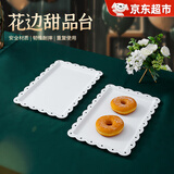 凌云鹤甜品台展示架下午茶点心架茶歇摆台点心盘蛋糕托盘冷餐摆盘塑料 【2个装】白色甜品展示浅盘 1套