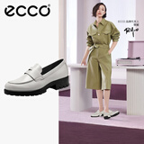 爱步（ECCO）【明星同款】乐福鞋女 百搭厚底粗跟英伦风单鞋女 摩登490013 HL 石灰色49001301378 建议选小一码 38 （偏大，建议选小一码）