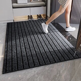 先邦入户门地垫大门口进户门进门垫子电梯厨房防滑垫脚垫pvc可裁剪 七条纹黑灰色 80*120cm