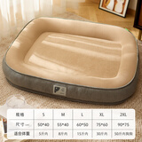 KimPets狗窝猫窝冬季保暖沙发睡觉用隧道狗床垫子宠物用品四季通用可拆洗 双层加厚保暖高档狗窝（卡其色） 2XL-90*70cm(60斤内宠物)