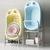 美杜304不锈钢双层脸盆架厕所落地式卫生间置物架浴室转角收纳架子 不锈钢脸盆架双层（下层鞋架）