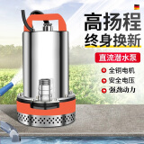 牧浪直流潜水泵12V24V48V60V72伏电瓶车电动车水泵小型灌溉农用抽水机 2寸72V7米线裸机