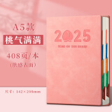 2025年日程本年历本每日计划打卡本日记本记事本A5笔记本子考研日历手册工作日志本子 【桃气满满】1本装 加厚408页/A5/可用一年 下单【送】大容量直液笔