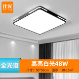 仕匠仕匠吸顶灯卧室灯客厅灯简约现代大气超薄圆北欧餐厅阳台过道灯具 【全光谱】方50cm-白光48W