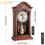 伯莎丹顿实木座钟家用客厅时钟摆台式古典钟表桌面台钟黄铜装饰摆钟静音 黄杨木《音乐报时》日本精工机芯