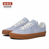 极路客2025新款鞋子情侣美式板鞋复古德训鞋耐磨减震运动男鞋专业滑板鞋 海盐蓝 41