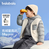 巴拉巴拉童装儿童羽绒服两件套男童女童宝宝冬装连帽外套 灰白色调00421 120 充绒量40g