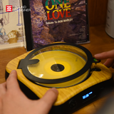 巫牌单曲人生W CD机高保真大推力蓝牙 创意礼物复古专辑纯CD播放机便携式 竹纹色