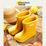 幸福玛丽（Cheerful Mario）儿童雨鞋女童卡通束口宝宝雨靴防水防滑轻便幼儿中小童水鞋胶鞋