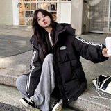 恋的羽绒棉服女外套短款学生冬季高中初中生女生衣服棉衣羽棉袄绒服女 黑色 均码（可备注码数）